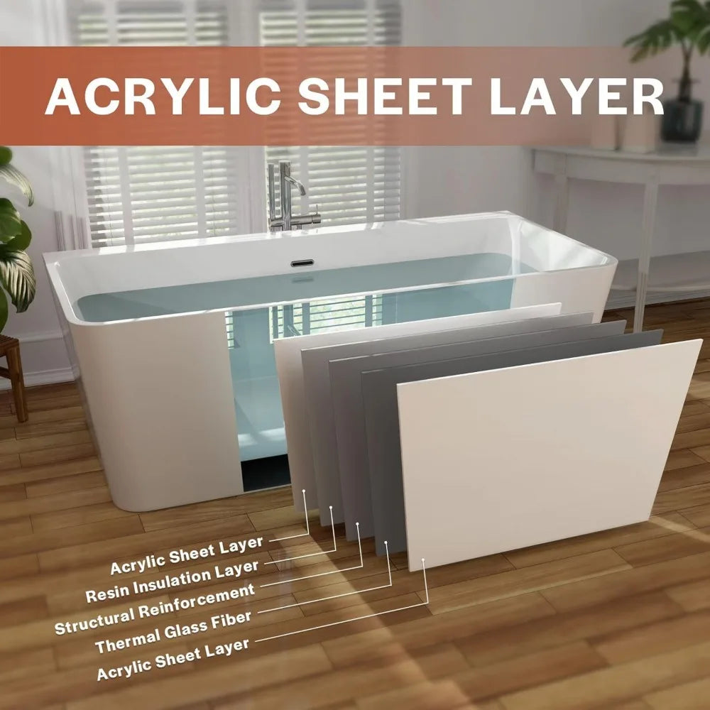 Luxury Acrylic Soaking SPA Tub Modern Bathtub