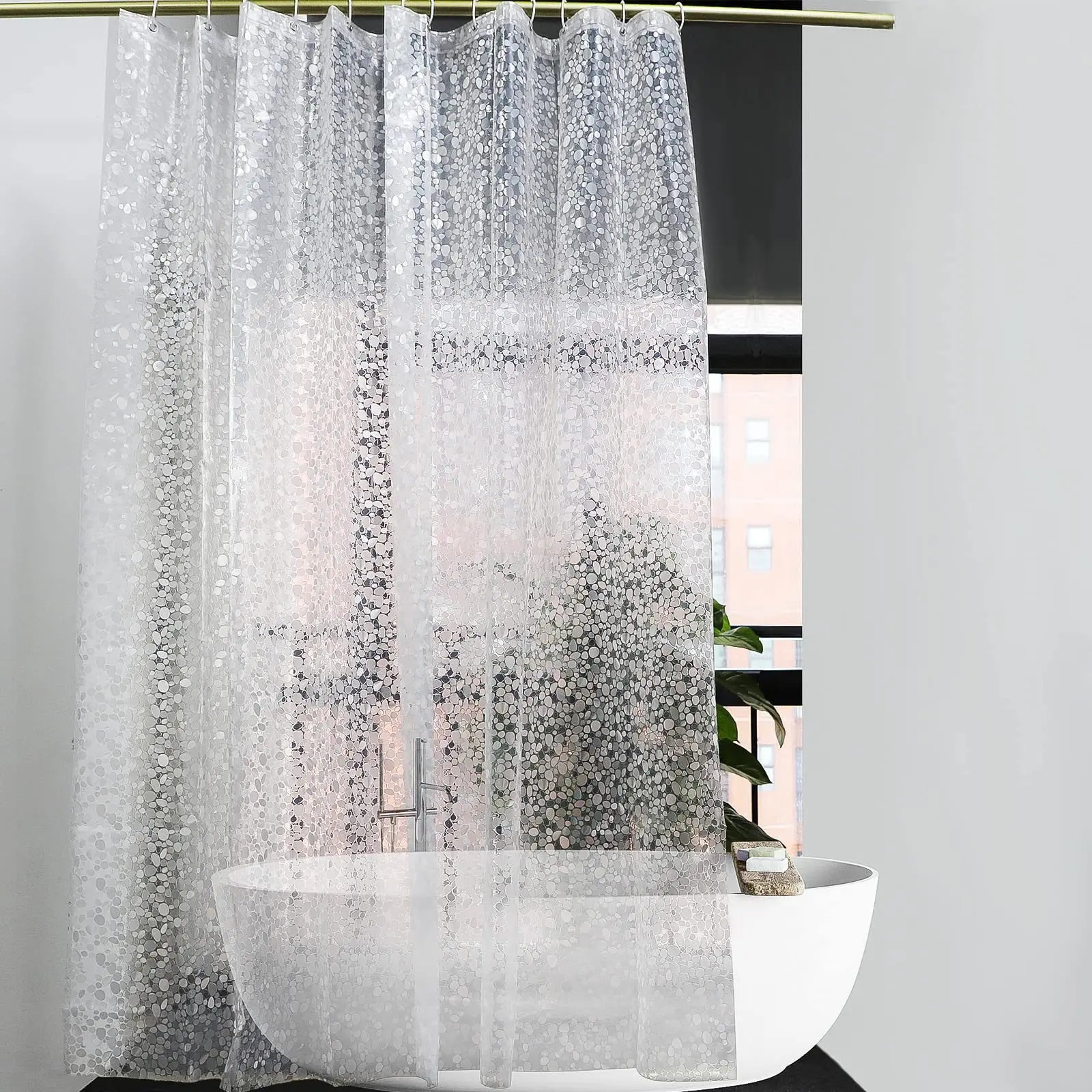 Pebble Shower Curtain Transparen