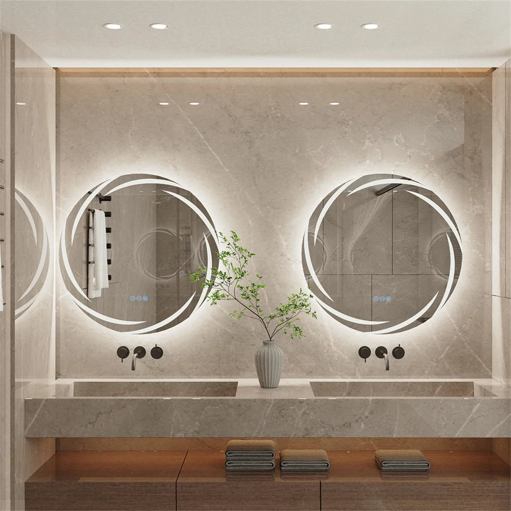 Anti-fog LED Bathroom Mirror Circle Backlit HD