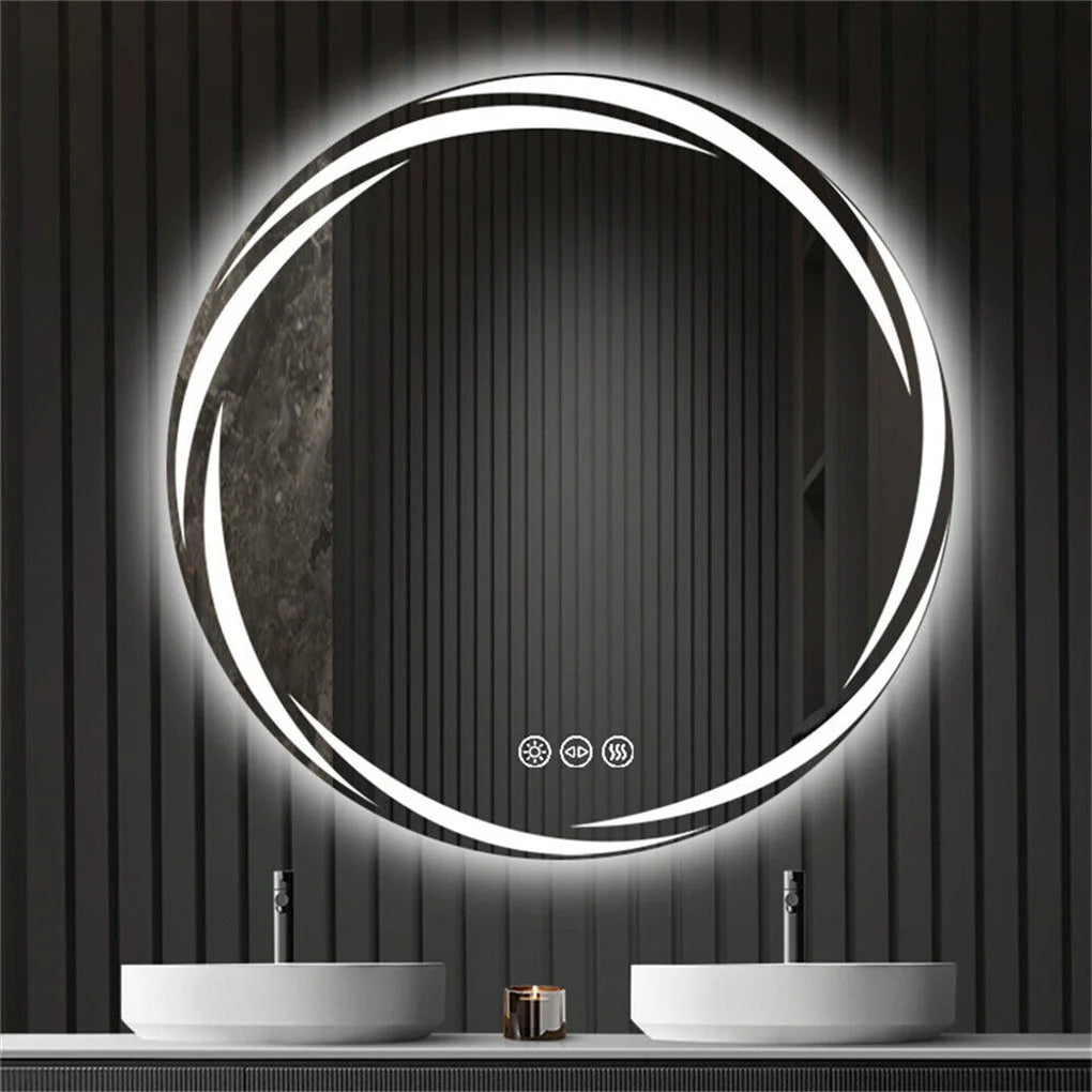 Anti-fog LED Bathroom Mirror Circle Backlit HD