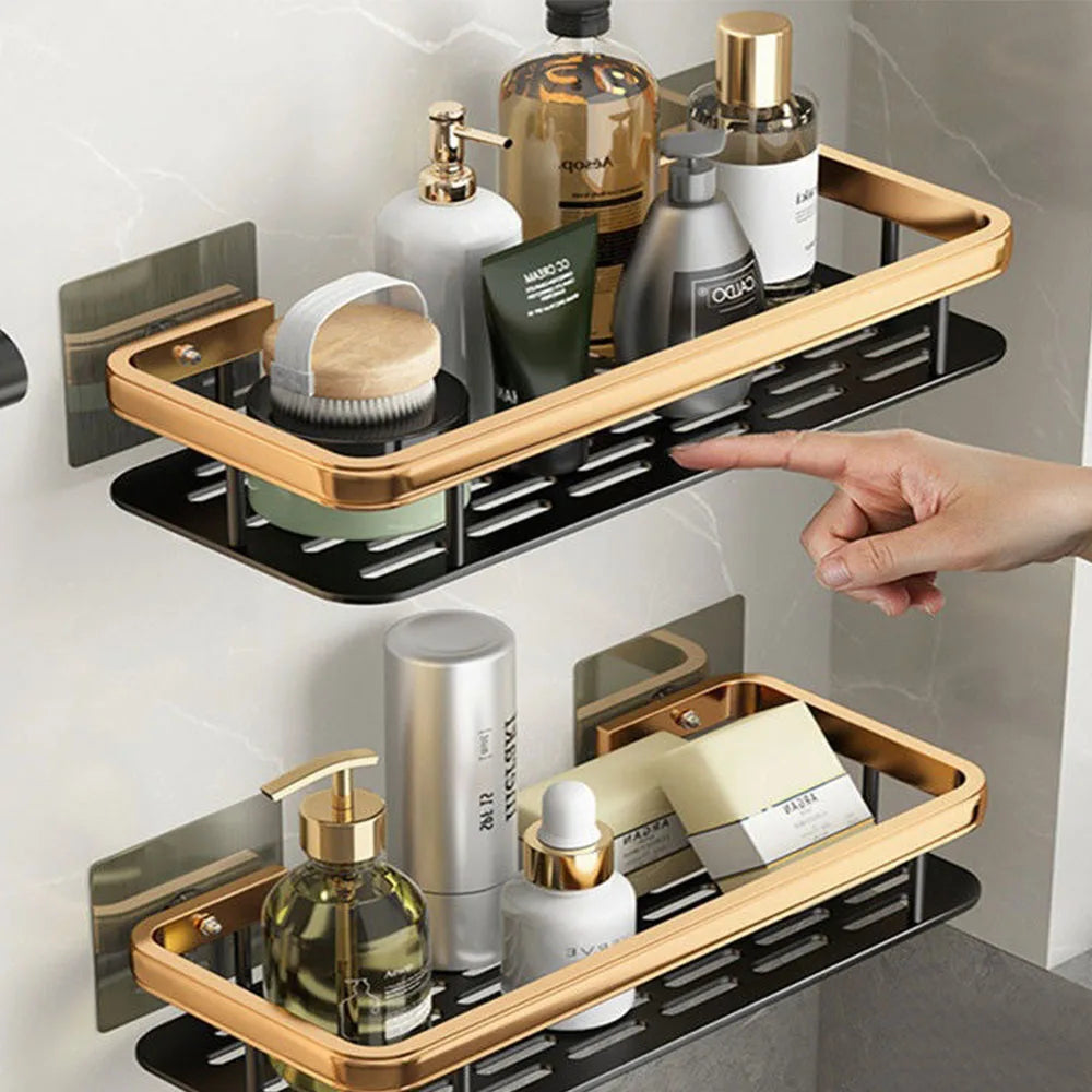 Non perforated Bathroom Floating Shelf for Wall