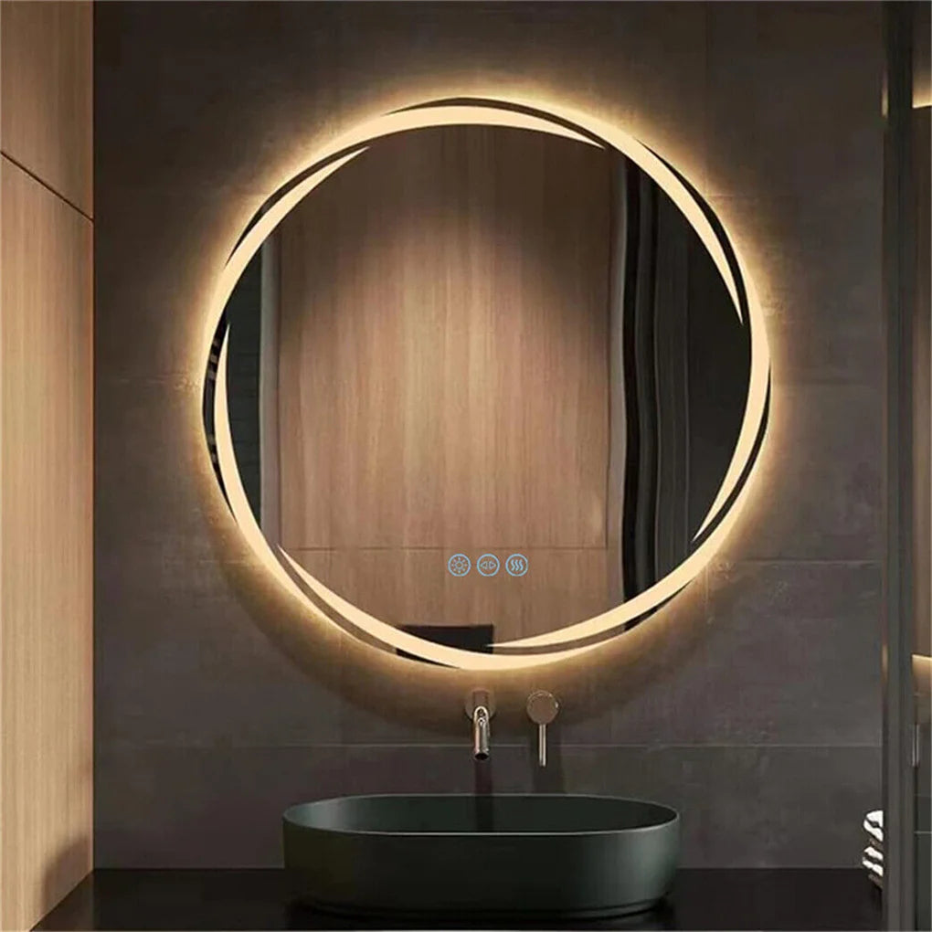 Anti-fog LED Bathroom Mirror Circle Backlit HD