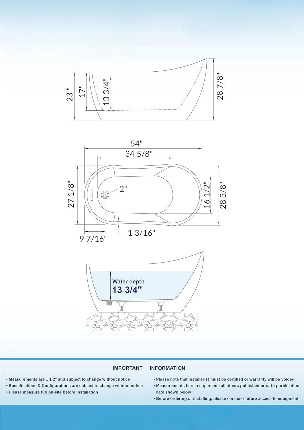 Bathtub Acrylic Freestanding Contemporary Soaking Tub