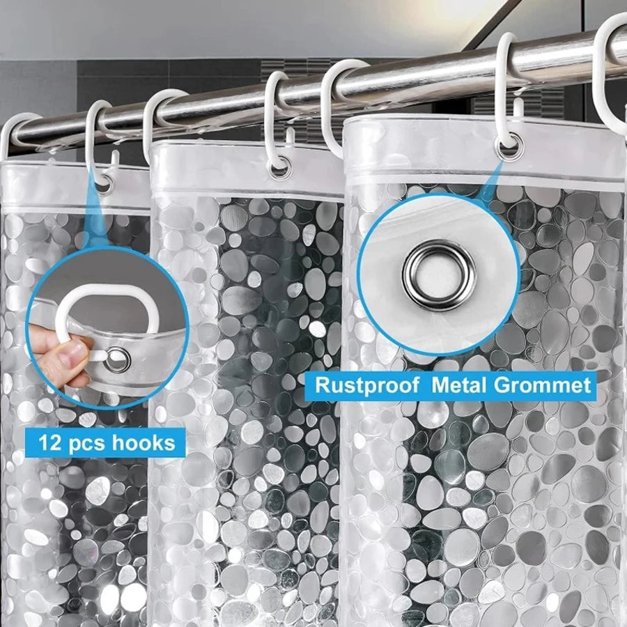 Pebble Shower Curtain Transparen